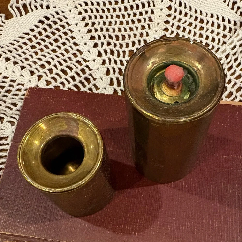 Vintage B.C.A. Denmark brass oil lamps